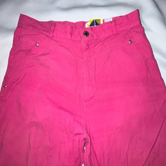 Vintage Justin Allen Pink Pants Tapered Leg High Waist Size 13/14 - Picture 3 of 7